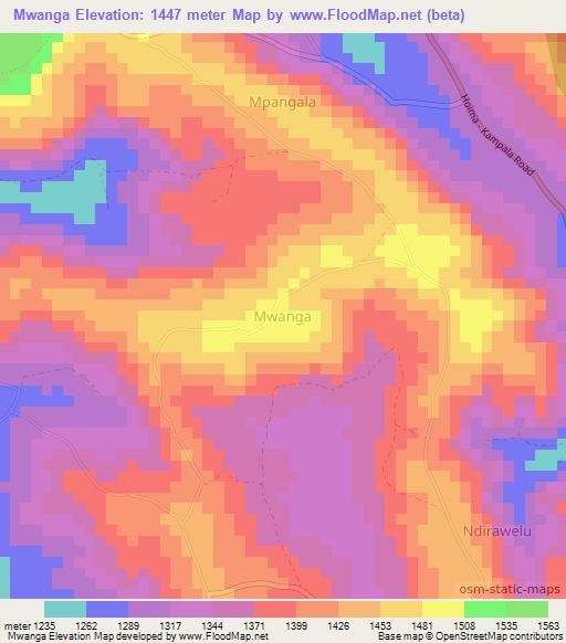 Mwanga,Uganda Elevation Map