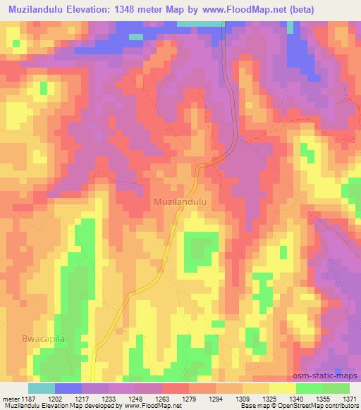 Muzilandulu,Uganda Elevation Map