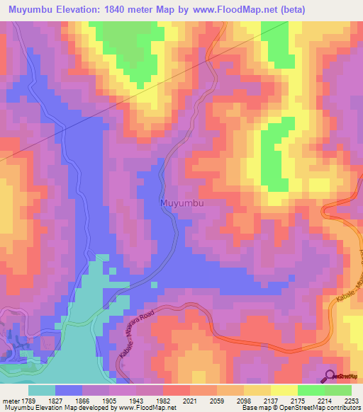Muyumbu,Uganda Elevation Map