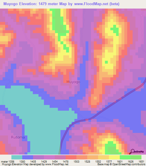 Muyogo,Uganda Elevation Map