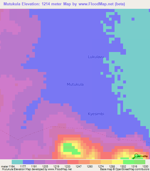 Mutukula,Uganda Elevation Map