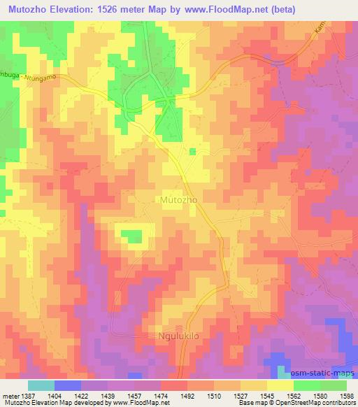 Mutozho,Uganda Elevation Map
