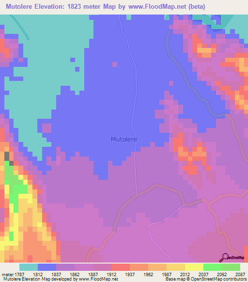 Mutolere,Uganda Elevation Map