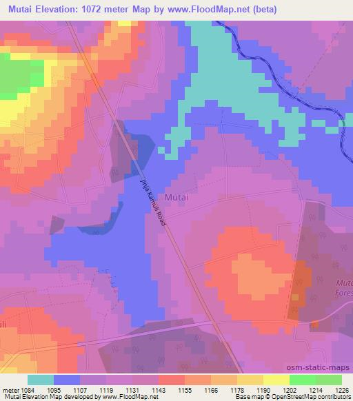 Mutai,Uganda Elevation Map