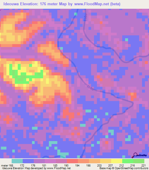 Ideouwa,Ivory Coast Elevation Map