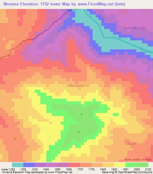Murama,Uganda Elevation Map