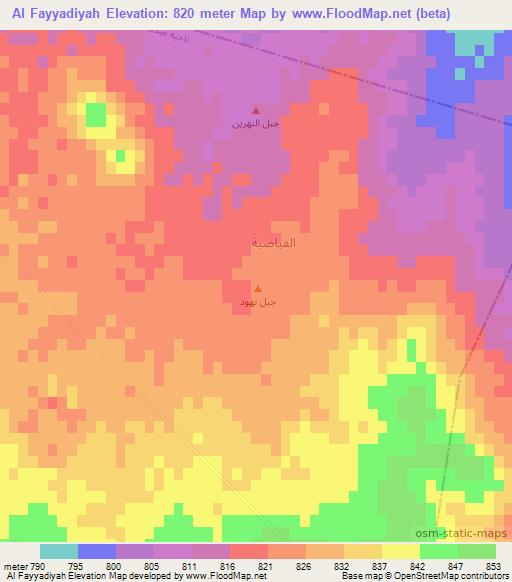 Al Fayyadiyah,Syria Elevation Map