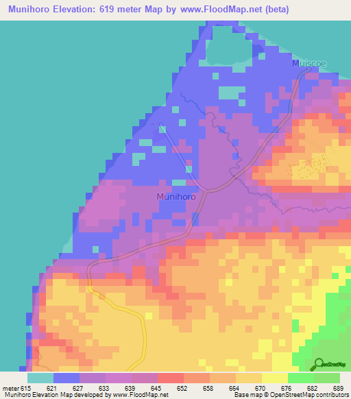 Munihoro,Uganda Elevation Map