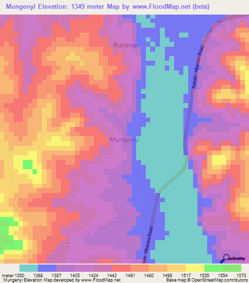 Mungenyi,Uganda Elevation Map