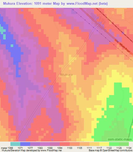 Mukura,Uganda Elevation Map