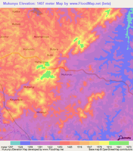 Mukunyu,Uganda Elevation Map