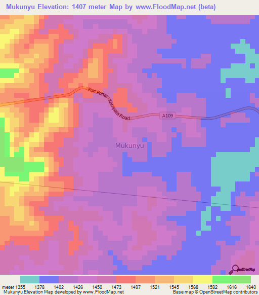 Mukunyu,Uganda Elevation Map