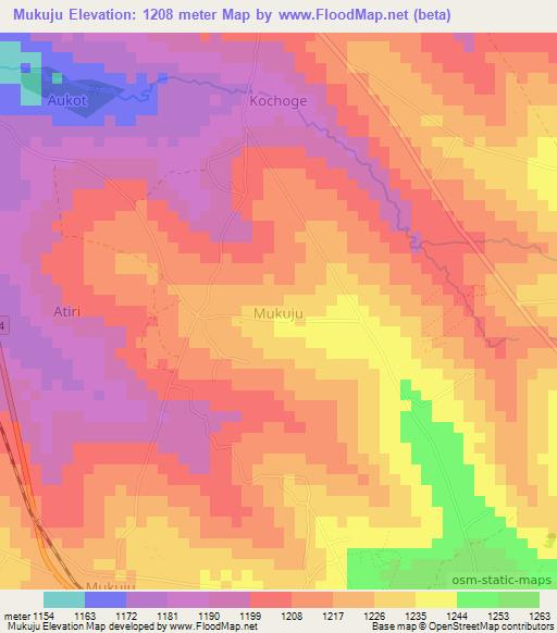 Mukuju,Uganda Elevation Map
