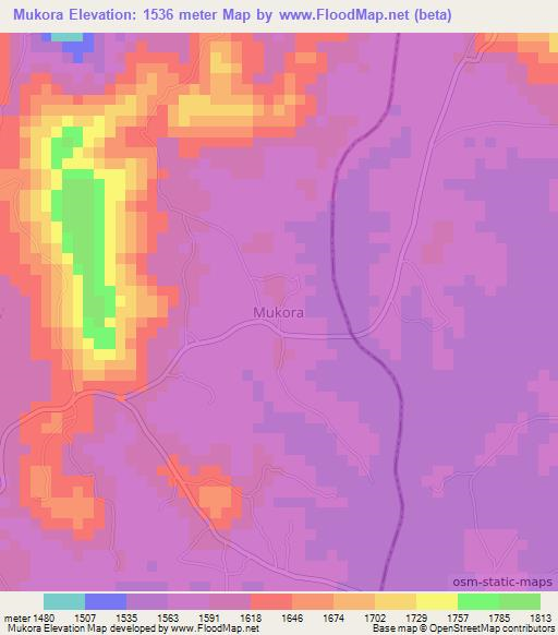 Mukora,Uganda Elevation Map