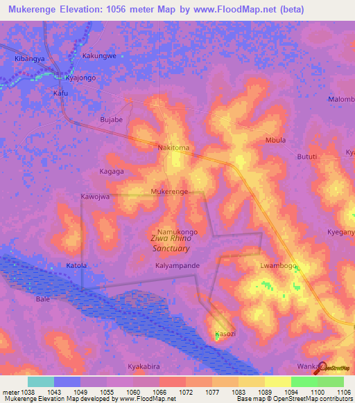 Mukerenge,Uganda Elevation Map
