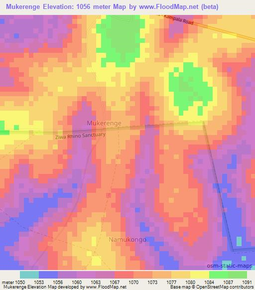Mukerenge,Uganda Elevation Map