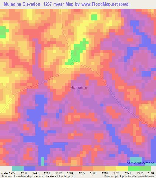 Muinaina,Uganda Elevation Map