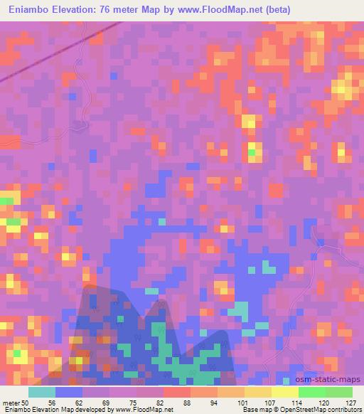 Eniambo,Ivory Coast Elevation Map