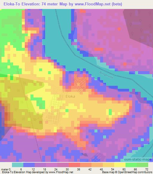 Eloka-To,Ivory Coast Elevation Map