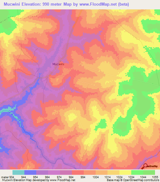 Mucwini,Uganda Elevation Map