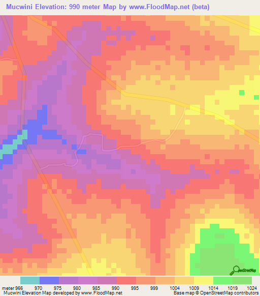 Mucwini,Uganda Elevation Map