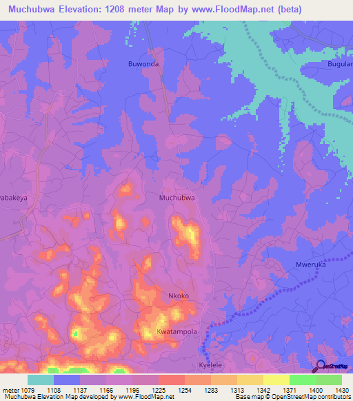 Muchubwa,Uganda Elevation Map