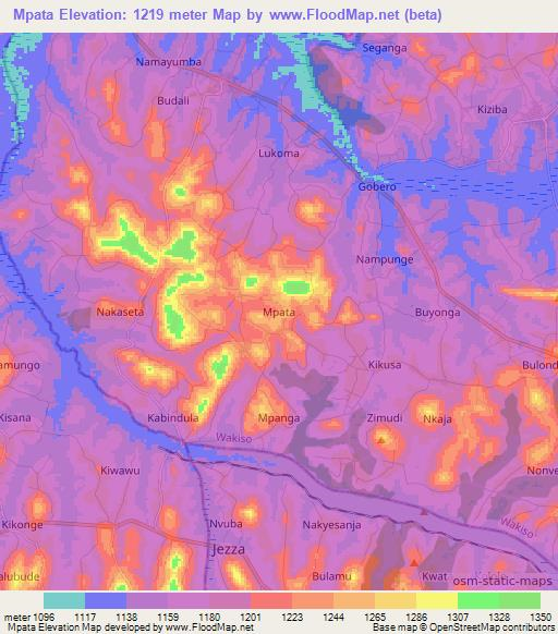 Mpata,Uganda Elevation Map