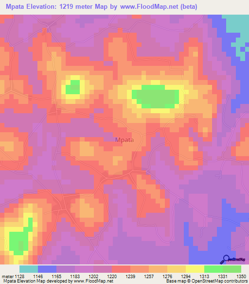 Mpata,Uganda Elevation Map