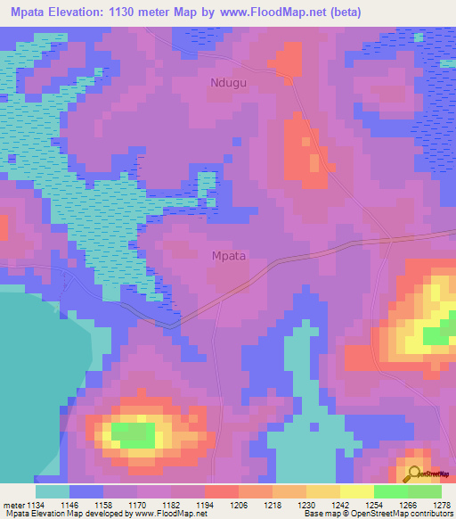 Mpata,Uganda Elevation Map