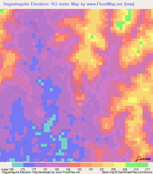 Degueheguhe,Ivory Coast Elevation Map