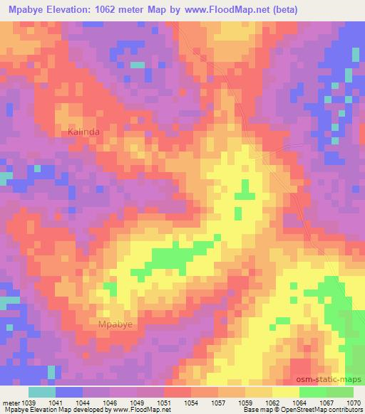 Mpabye,Uganda Elevation Map