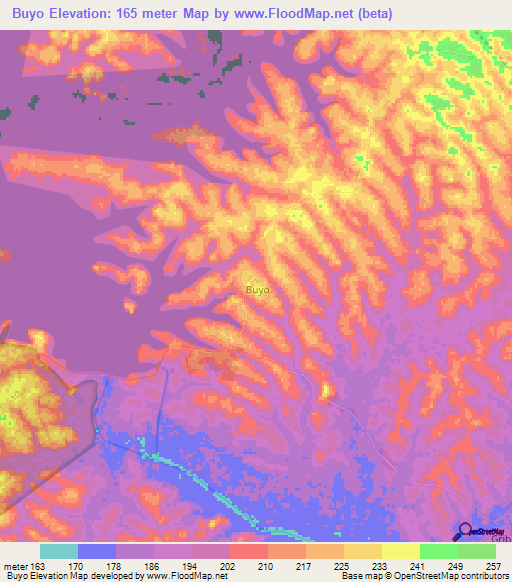 Buyo,Ivory Coast Elevation Map