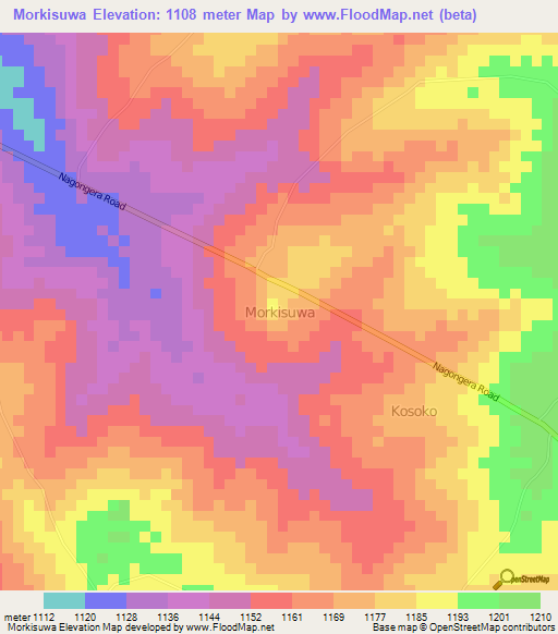 Morkisuwa,Uganda Elevation Map