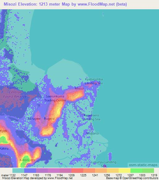 Misozi,Uganda Elevation Map