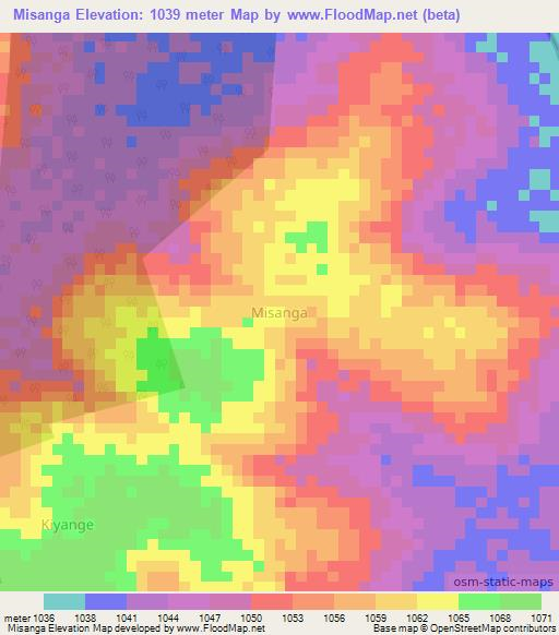 Misanga,Uganda Elevation Map