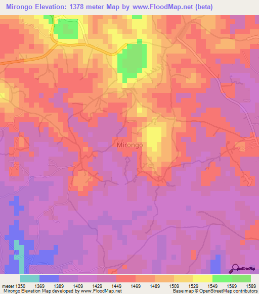 Mirongo,Uganda Elevation Map