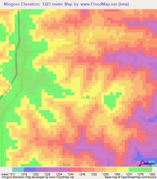 Mingoro,Uganda Elevation Map