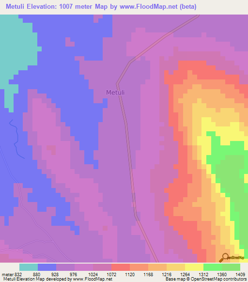 Metuli,Uganda Elevation Map