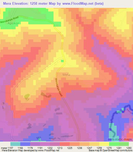 Mera,Uganda Elevation Map