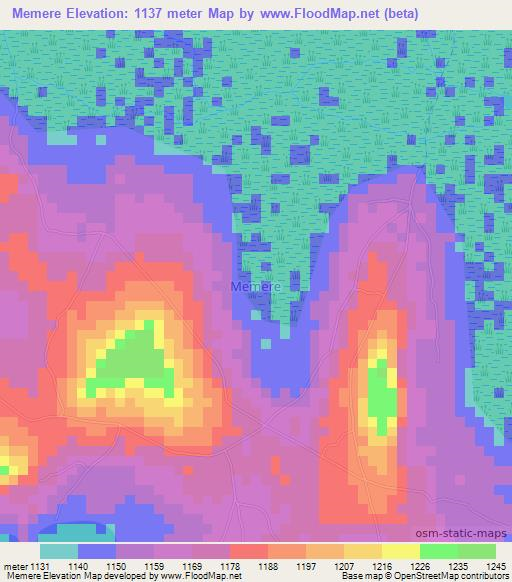 Memere,Uganda Elevation Map