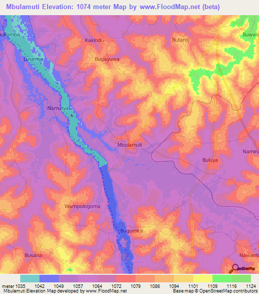 Mbulamuti,Uganda Elevation Map
