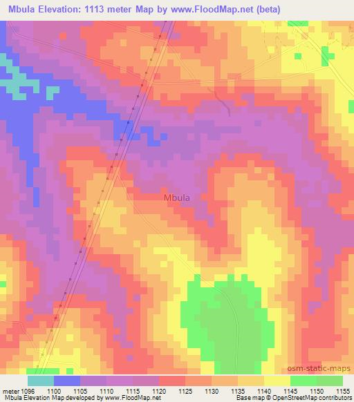 Mbula,Uganda Elevation Map