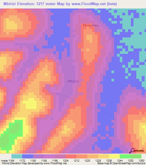 Mbirizi,Uganda Elevation Map