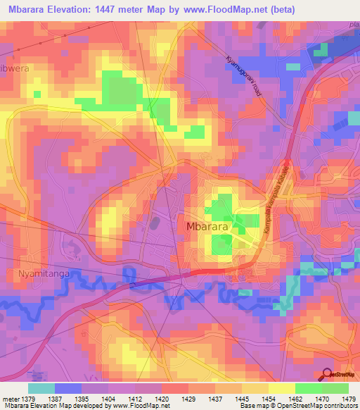 Mbarara,Uganda Elevation Map