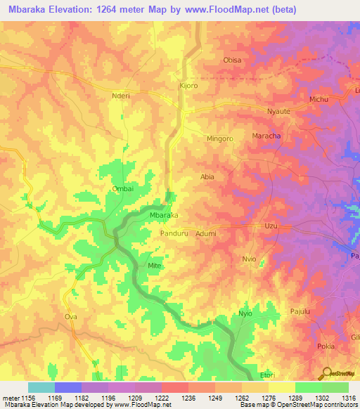 Mbaraka,Uganda Elevation Map