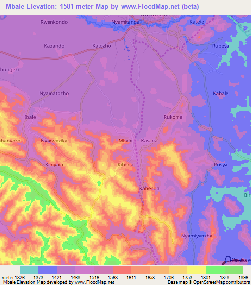 Mbale,Uganda Elevation Map