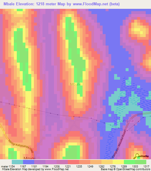 Mbale,Uganda Elevation Map