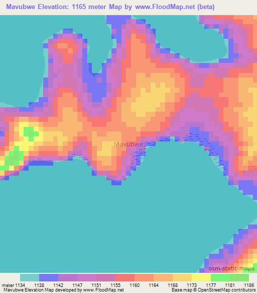 Mavubwe,Uganda Elevation Map