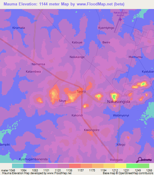 Mauma,Uganda Elevation Map