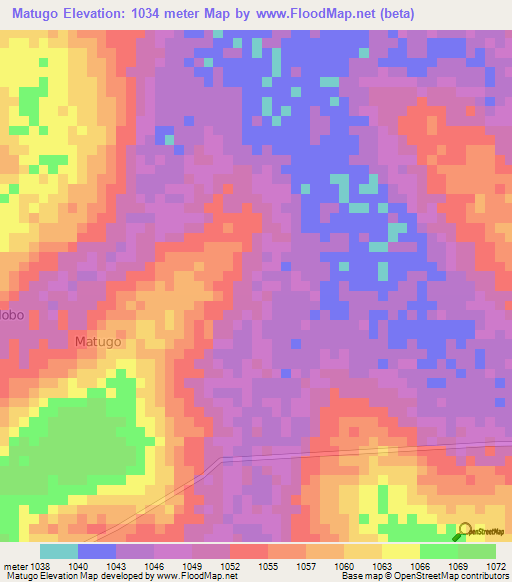 Matugo,Uganda Elevation Map